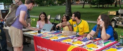 Centre students enjoying the student activities expo